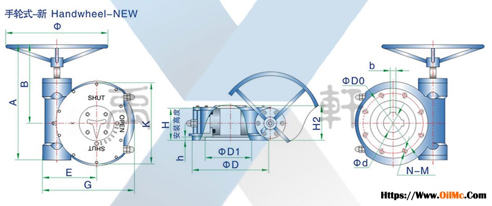 QDX3-6手动蝶阀执行器(图1)